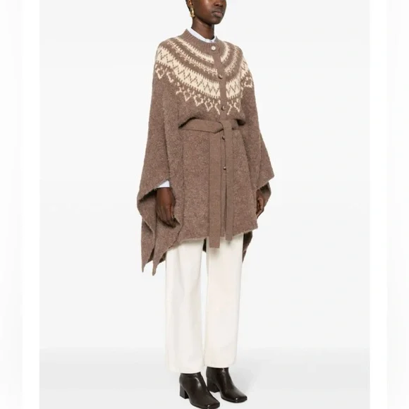 NWT Polo Ralph Lauren Fair Isle Wool-Blend Cape Cardigan